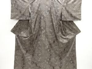 草花模様織り出し本場泥大島紬着物(7マルキ)